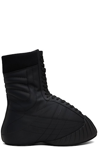 BALMAIN ウェッジソールベロアブーツ 取り寄せ]WAVE-150 / PUレザー / ウェッジソール厚底ロング