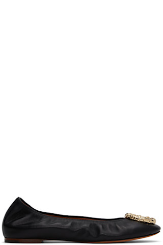 フラットシューズ Lanvin 'Melodie' Ballet Flats Lanvin: Black Mélodie Ballerina Flats | SSENSE