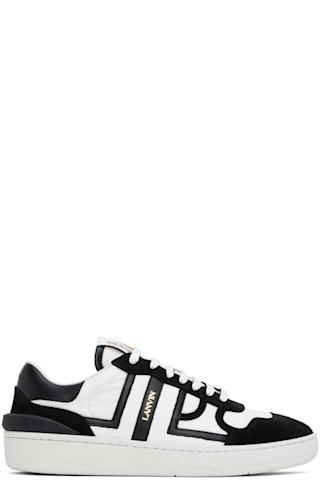 スニーカー Lanvin Black And White Leather Clay Low Mesh Sneakers Clay Low Top Sneakers - White/Black – Feature