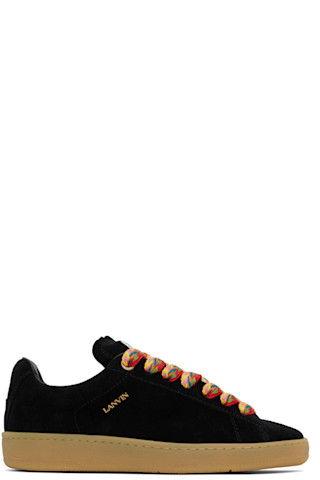 【関税込み】Lanvin ブラック スエード Curb Lite スニーカー Black Suede Curb Lite Sneakers by Lanvin on Sale