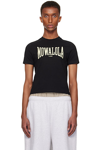 Mowalola: Black Sweat Tea T-shirt | SSENSE Mowalola: Black Sweat Tea T-shirt | SSENSE