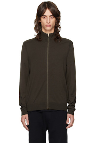 【関税込み】Paul Smith カーキ ジップスルー カーディガン Paul Smithのカーキ ジップスルー カーディガンがセール中