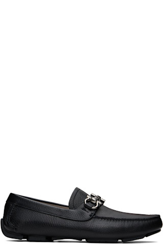 Ferragamo: ブラック Gancini Ornament ドライビングシューズ