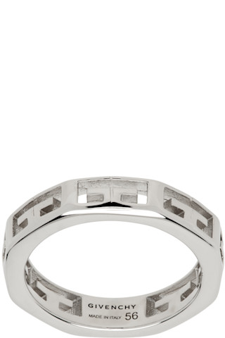 Givenchy: Silver 2G Ring | SSENSE Givenchy: Silver 2G Ring | SSENSE