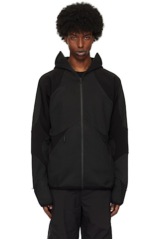 【関税込み】HELIOT EMIL ブラック Canopy テック フーディ Black Canopy Tech Hoodie by HELIOT EMIL on Sale