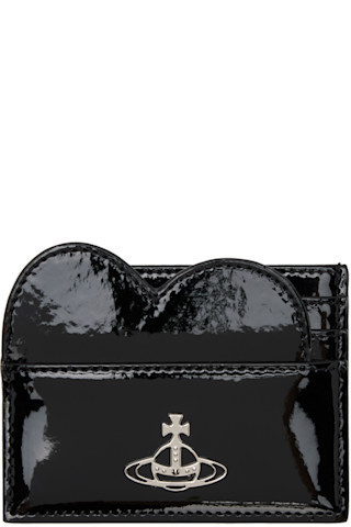 ★Vivienne Westwood★パテントハートカード入れ Vivienne Westwoodのブラック シャイニーパテント Heart カード