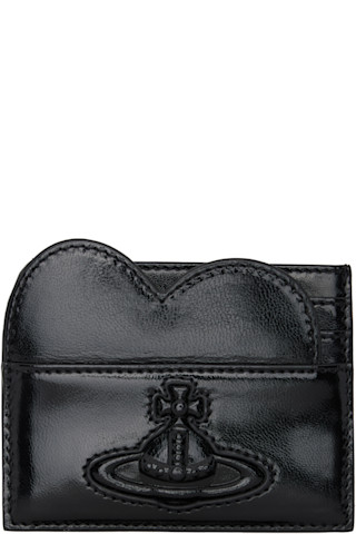 【VIVIENNE WESTWOOD】 HEART CARD HOLDER Black Heart Card Holder by Vivienne Westwood on Sale