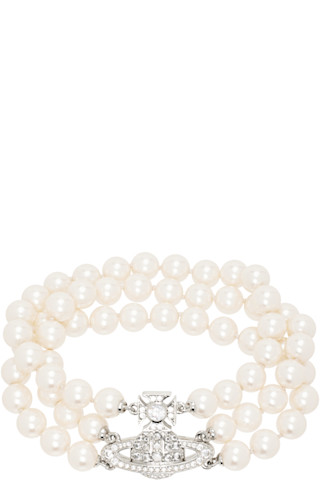 【Vivienne Westwood】Graziella Three Row ブレスレット Vivienne Westwood GRAZIELLA Three Row Pearl Bracelet New in