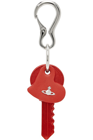 Vivienne Westwood: シルバー&レッド Key & Heart キーチェーン Vivienne Westwood: シルバー&レッド Key & Heart キーチェーン