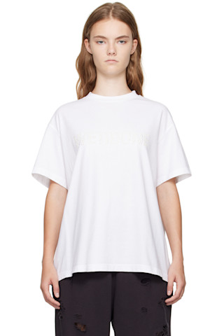 【関税込み】We11done ホワイト Pearl Logo Tシャツ We11doneのホワイト Pearl Logo Tシャツがセール中