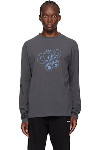 【関税込み】We11done グレー Monster 長袖Tシャツ Gray Monster Long Sleeve T-Shirt by We11done on Sale