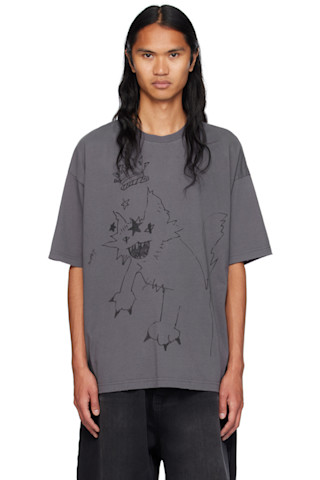 【人気商品!】We11done グレー Monster Tシャツ 242327M213019_1.jpg