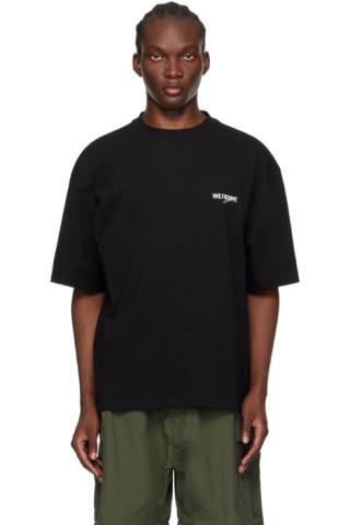 【関税込み】We11done ブラック Wave Tシャツ Black Wave T-Shirt by We11done on Sale