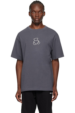 WE11DONE グレー Pearl Bear 長袖Tシャツ 242327M213032_1.jpg