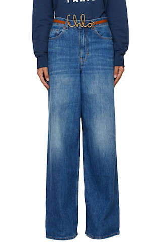 Chloé: Blue Wide-Leg Jeans | SSENSE