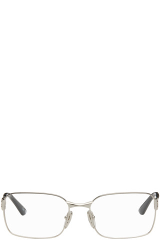 Balenciaga: シルバー スクエアメガネ | SSENSE 日本