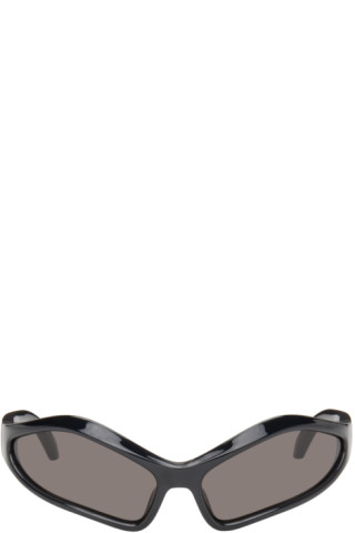 Balenciaga Black Fennec Oval Sunglasses