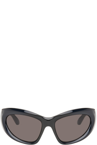 Black Wrap D-Frame Sunglasses by Balenciaga on Sale Black Wrap D-Frame Sunglasses by Balenciaga on Sale