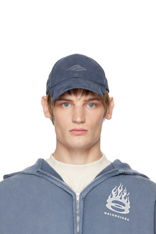 【関税&送料込】Balenciaga Hat 3B Stencil Cap Blue 3B Stencil Cap by Balenciaga on Sale