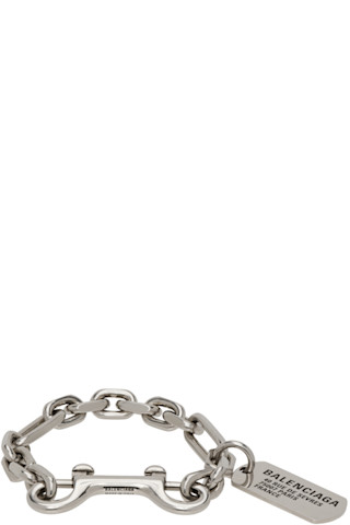 BALENCIAGA バレンシアガ シルバー Tags カラビナ ブレスレット BALENCIAGA バレンシアガ シルバー Tags カラビナ ブレスレット