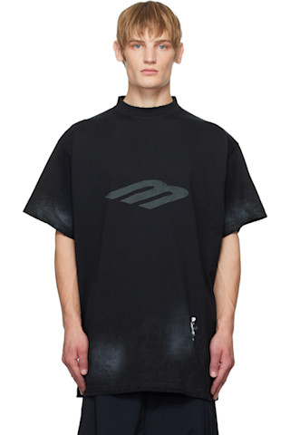 バレンシアガ ヴィンテージジャージーブラック Tシャツ 25SS Balenciagaのブラック 3B Stencil ヴィンテージ ジャージ