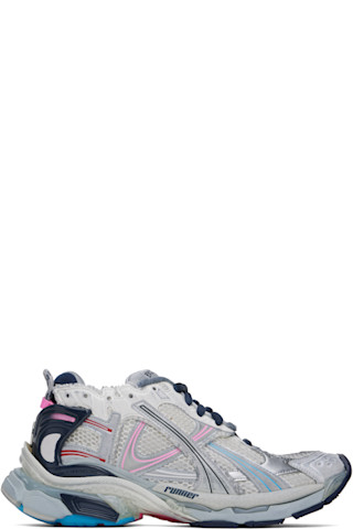 Balenciaga: オフホワイト&グレー Runner スニーカー | SSENSE 日本 Balenciaga: オフホワイト&グレー Runner スニーカー | SSENSE 日本