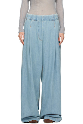 Dries Van Noten★デニム ワイドレッグ ハイウェスト リラックス Dries Van Notenのブルー ワイドレッグジーンズがセール中
