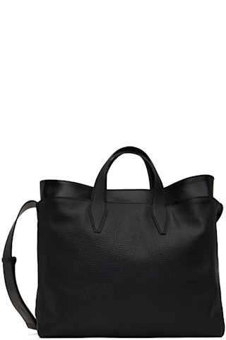 Dries Van Noten: Black Double Layered Tote | SSENSE Dries Van Noten: Black Double Layered Tote | SSENSE