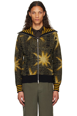 【Dries Van Noten】ブラック&イエロー ジップセーター Dries Van Notenのブラック&イエロー ジップセーターがセール中