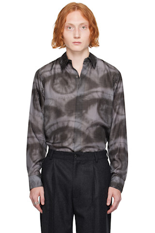 【関税込み】Dries Van Noten グレー グラフィックシャツ Dries Van Notenのグレー グラフィックシャツがセール中