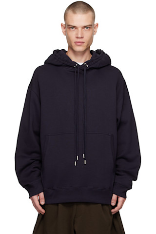 【Dries Van Noten】ネイビー ルーズフィット フーディ 242358M202002_1.jpg