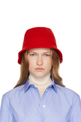 【関税込み】The Row レッド Burke バケットハット 242359F014001_1.jpg