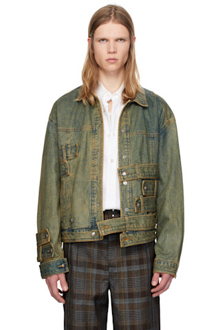 アウターその他 ANDERSSON BELL Waistband denim jacket awa636mARMY GREEN A24F 242375M177000_1.jpg