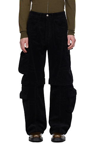 【ANDERSSON BELL】コーデュロイ カーゴ フラッシュ パンツ Andersson Bellのブラック Milano コーデュロイ カーゴパンツが