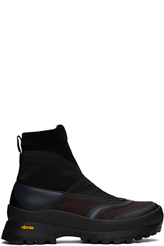 Andersson Bell: Black & Brown Mattio Zip-Up Sneakers