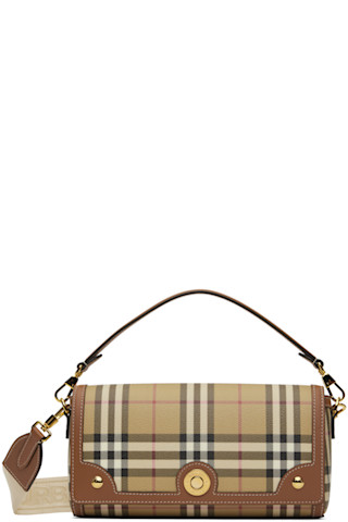 人気! BURBERRY ベージュ スモール Note クロスボディバッグ Burberry: ベージュ スモール Note クロスボディバッグ | SSENSE