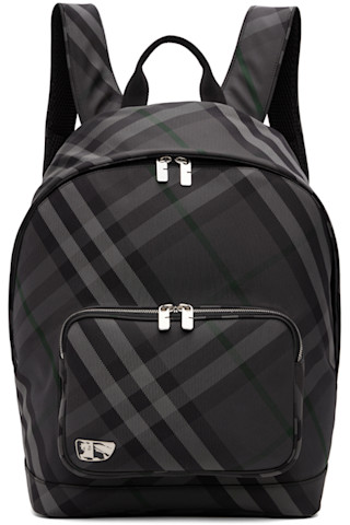 バックパック・リュック BURBERRY Grid Backpack Burberry: Gray Grid Backpack | SSENSE