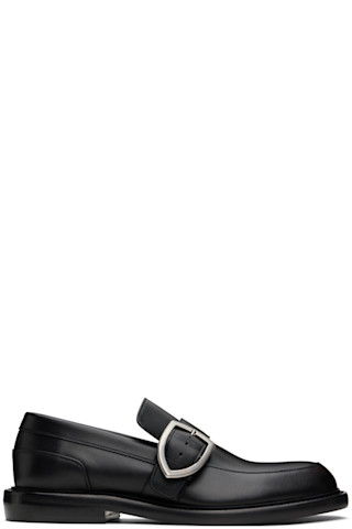 【関税込み】Burberry ブラック Cobble レザー ローファー Black Leather Cobble Loafers by Burberry on Sale