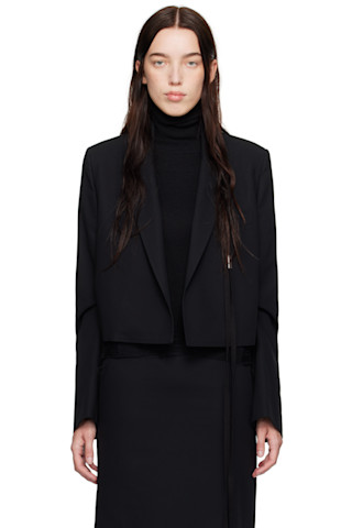 Ann Demeulemeesterのブラック Inge クロップド テーラード