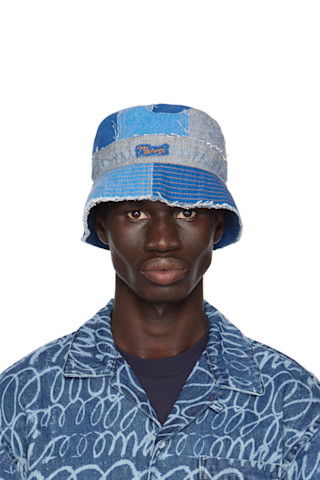 【関税込み】Marni ブルー パッチ デニム バケットハット 242379M140011_1.jpg