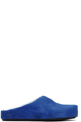 【関税込み】Marni SSENSE限定 ブルー Fussbett サボサンダル Blue Fussbett Sabot Loafers by Marni on Sale