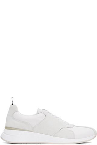 THOM BROWNE【Sprinter スニーカー☆ホワイト】関税送料込 Thom Browne: ホワイト&グレー Sprinter スニーカー | SSENSE 日本
