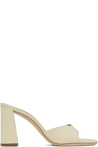 Staud: オフホワイト Sloane ヒールサンダル | SSENSE 日本 
