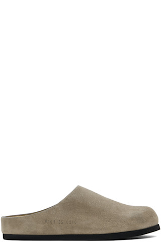 【関税込み】Common Projects トープ スエード クロッグ Common Projects: トープ スエード クロッグ | SSENSE 日本