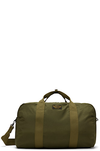 RRL: カーキ ナイロンキャンバス ユーティリティ ダッフルバッグ RRL: カーキ ナイロンキャンバス ユーティリティ ダッフルバッグ