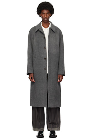 AMOMENTOのグレー ラグラン ロングコートがセール中