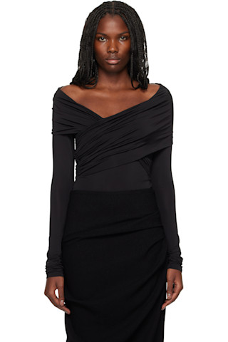 【関税込み】Paris Georgia ブラック 09 Otto ボディスーツ Black 09 Otto Bodysuit by Paris Georgia on Sale
