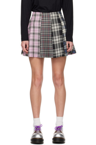ミニスカート Msgm Black And Blue Tartan Tweed Skort Multicolor Tartan Miniskirt by MSGM on Sale