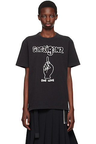 sacaiサカイ★Gonzエディション ブラック プリントTシャツ sacai: Gonzエディション ブラック プリントTシャツ | SSENSE 日本