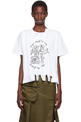 【関税込み】sacai Gonzエディション ホワイト プリントTシャツ White Gonz Edition Print T-shirt by sacai on Sale